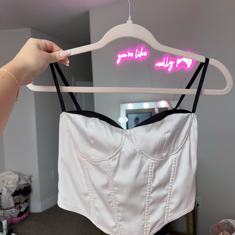Elegant White Bustier Top